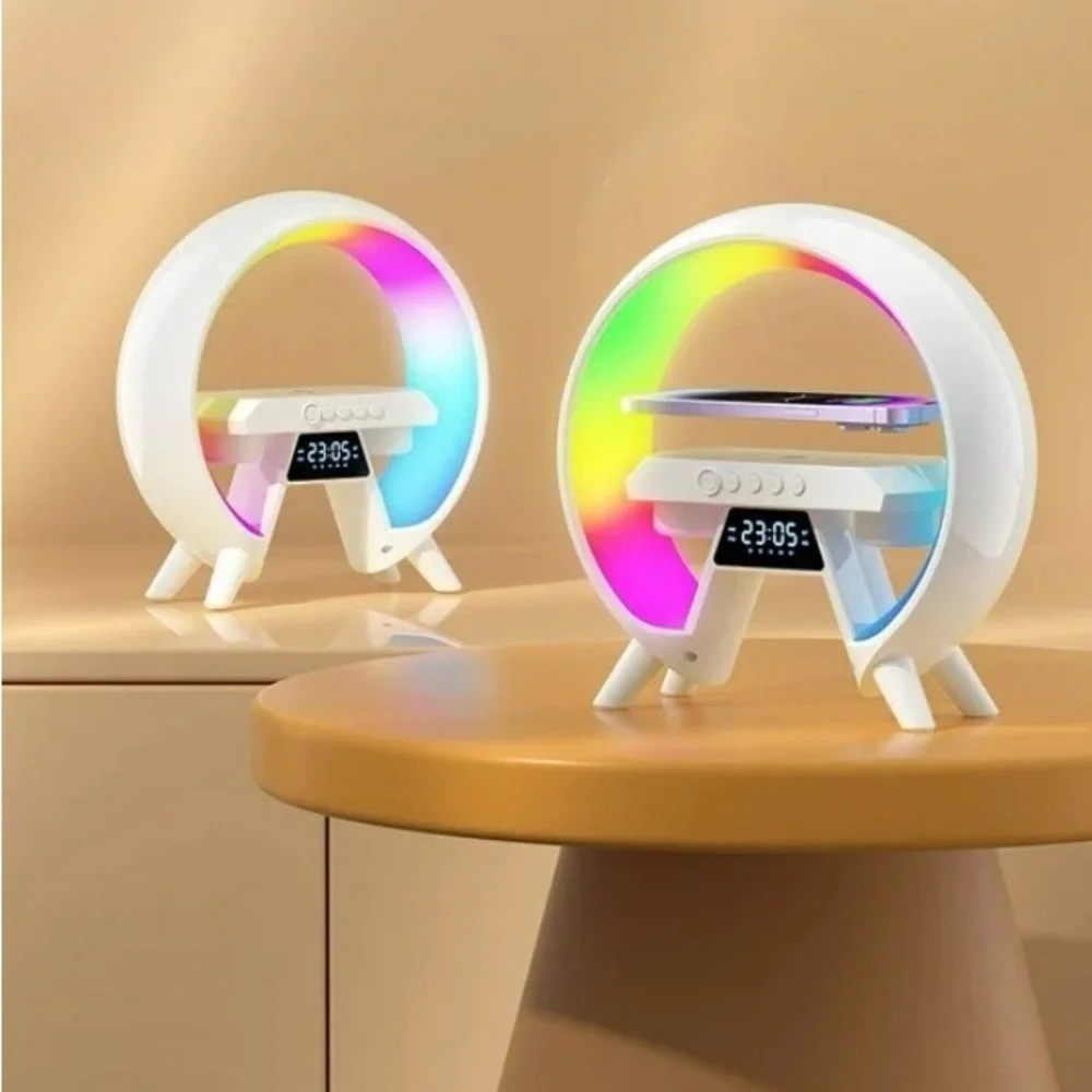 LED Wireless Charging Speaker with Clock - NEW